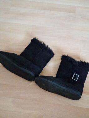 $1⃣DOLLAR>>>The Children's Place Black Faux Fur Buckle Kids Boots